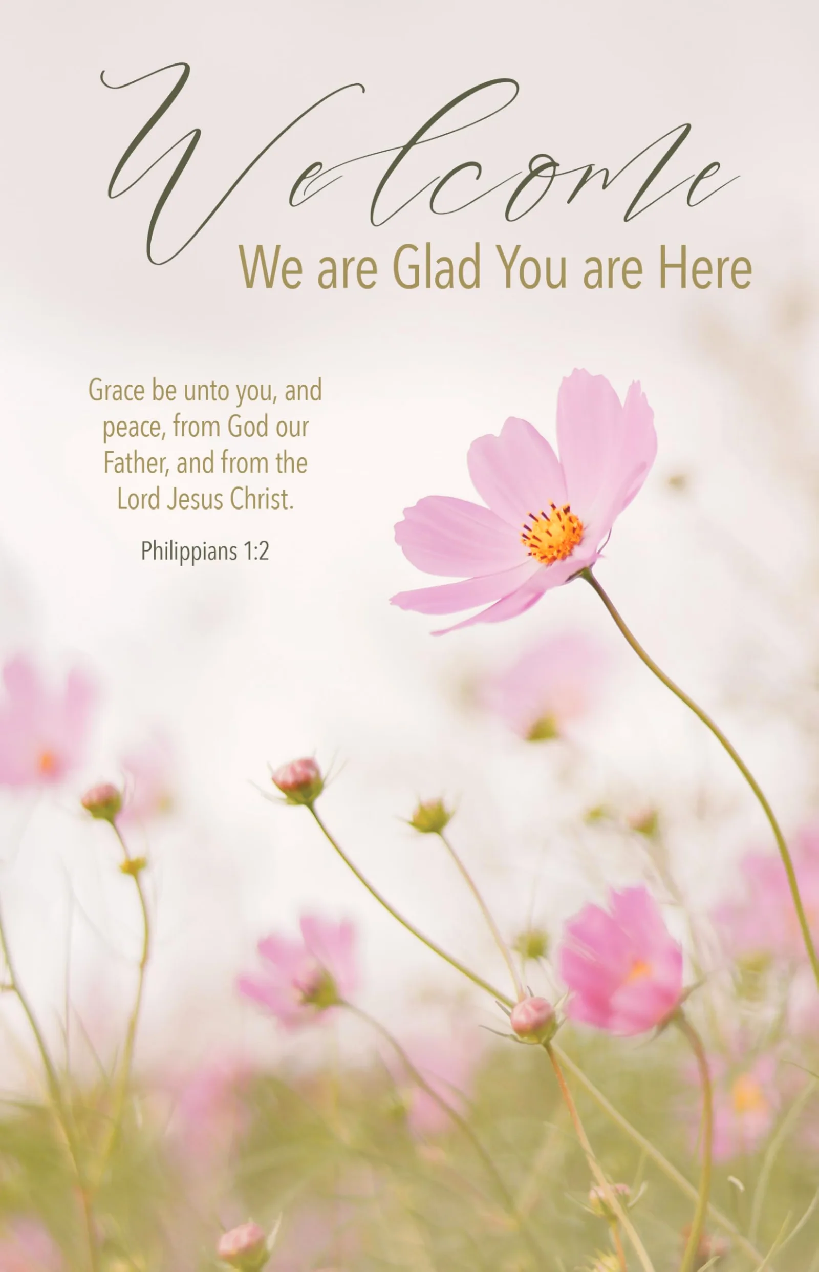 Broadman Worship Bulletin: We Are Glad You Are Here, Spring (Philippians 1:2), 100 Pack